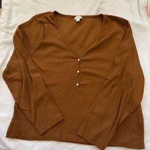 Chocolate Brown Henley 3x